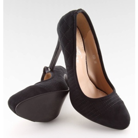 Černé semišové lodičky A325 černé černý 1