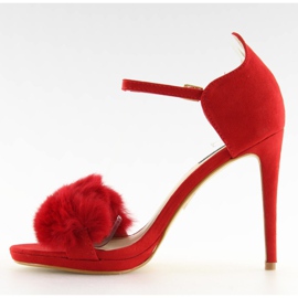 Červené sandály na vysokém podpatku L6120 Red 2