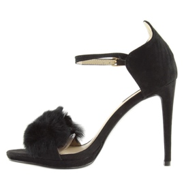 Černé sandály na vysokém podpatku L6120 Black černá 2 Černé sandály na vysokém podpatku L6120 Black černá 2