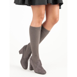 Seastar Vypasované šedé kozačky šedá 2