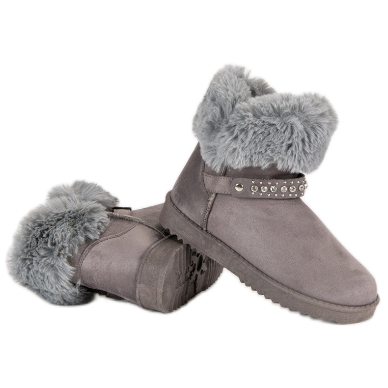 Seastar Mukluki s kožešinou šedá 1