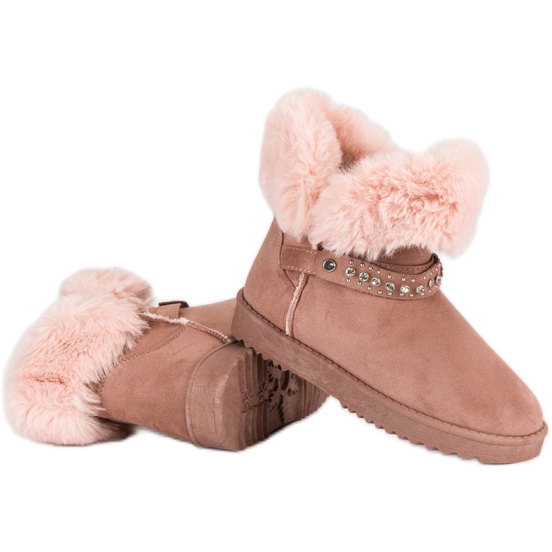 Seastar Mukluki s kožešinou růžový 2