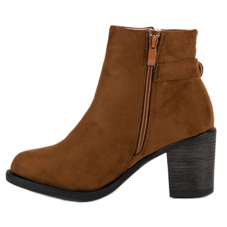 Small Swan Módní dámské kozačky hnědý 2 Small Swan Módní dámské kozačky hnědý 2