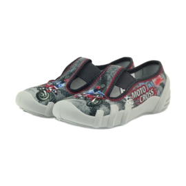 Befado dětské boty pantofle 290x166 šedá červený 3