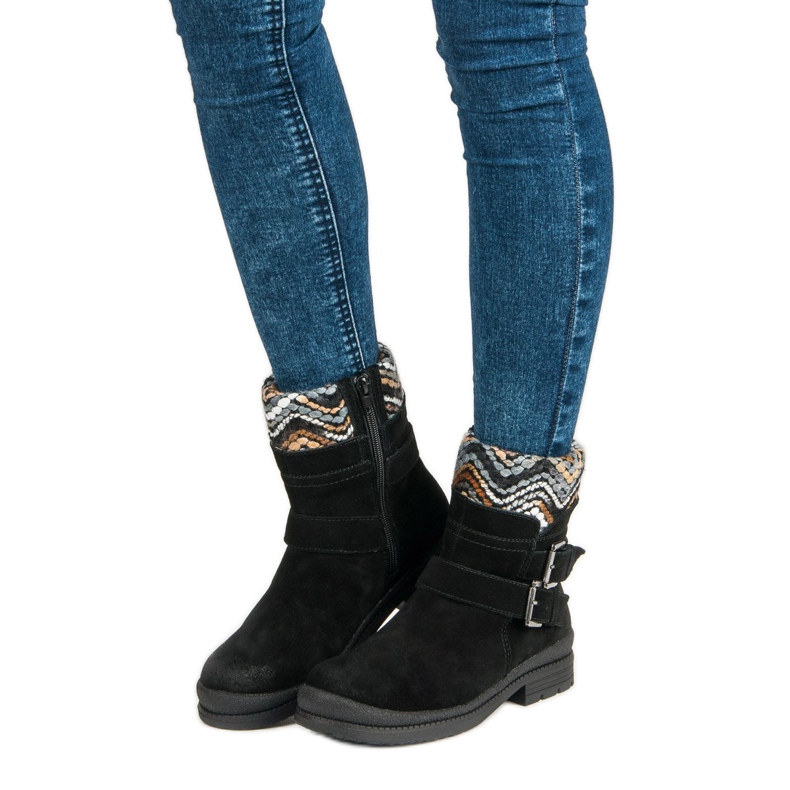 Filippo Černé kožené kotníkové boty černá 1