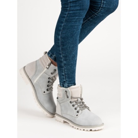 Filippo Stylové kozačky s ovčím kožichem šedá 2