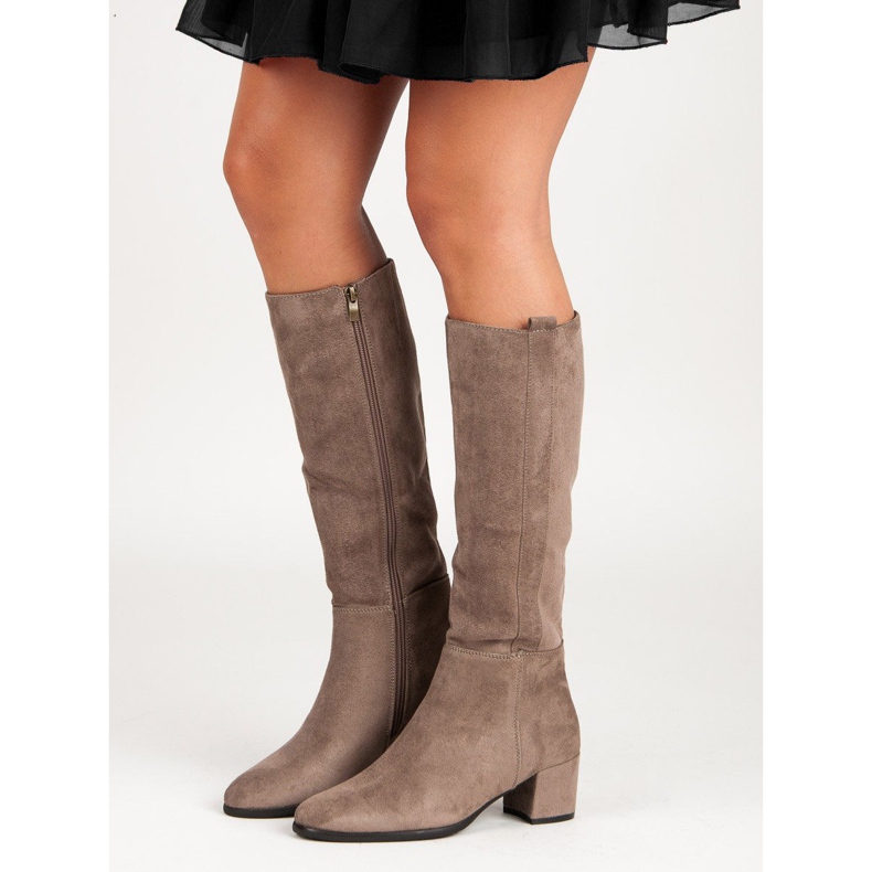 Filippo Béžové kozačky na vysokém podpatku béžový 1 Filippo Béžové kozačky na vysokém podpatku béžový 1