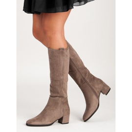 Filippo Béžové kozačky na vysokém podpatku béžový 2 Filippo Béžové kozačky na vysokém podpatku béžový 2