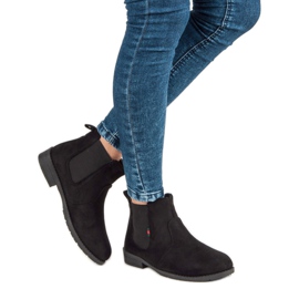 Lady Fashion Nazouvací semišové kotníkové boty černý 2