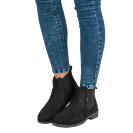 Lady Fashion Nazouvací semišové kotníkové boty černý 1