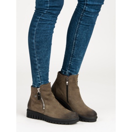 Nízké boty na zipu VINCEZA zelený 1