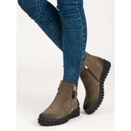 Nízké boty na zipu VINCEZA zelený 2