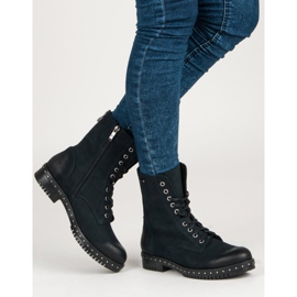 Kožené dělníky v námořnické modré barvě od VINCEZA modrý 2 Kožené dělníky v námořnické modré barvě od VINCEZA modrý 2