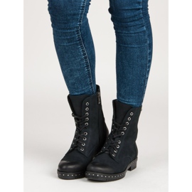 Kožené dělníky v námořnické modré barvě od VINCEZA modrý 1 Kožené dělníky v námořnické modré barvě od VINCEZA modrý 1