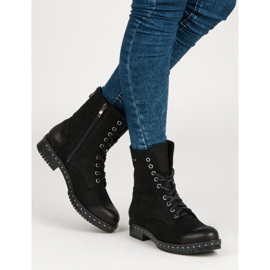 Černé kožené dělníky VINCEZA černý 2