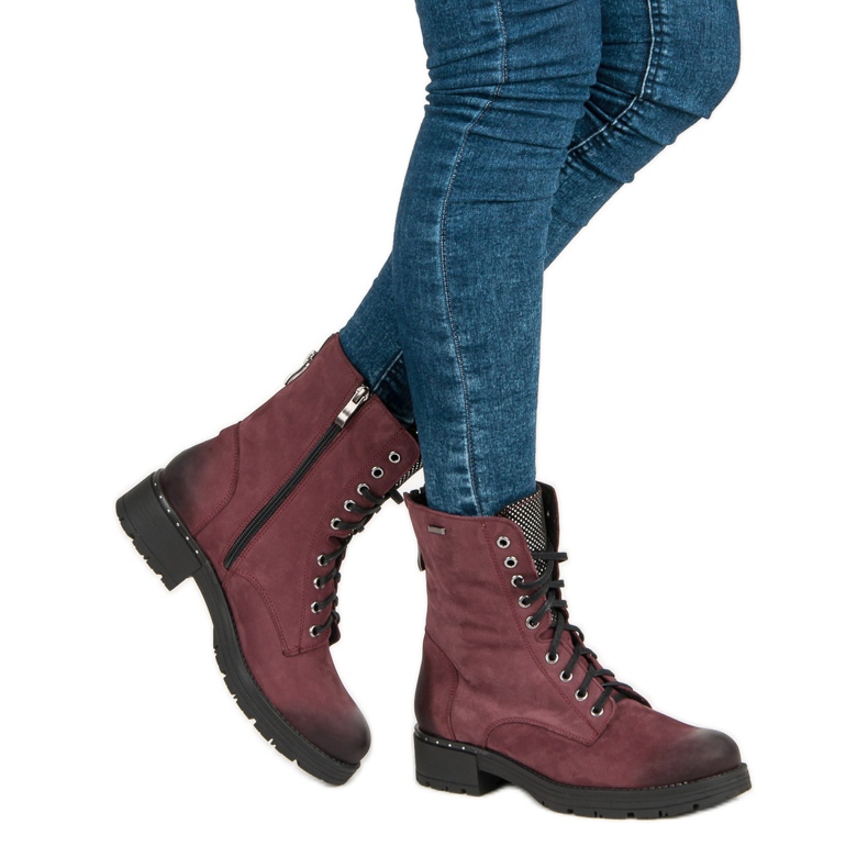 Šněrovací kozačky VINCEZA červené 2