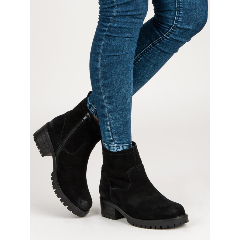 Filippo Černé kozačky na podpatku černá 2