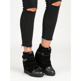 J. Star Černé tenisky na suchý zip černý 1