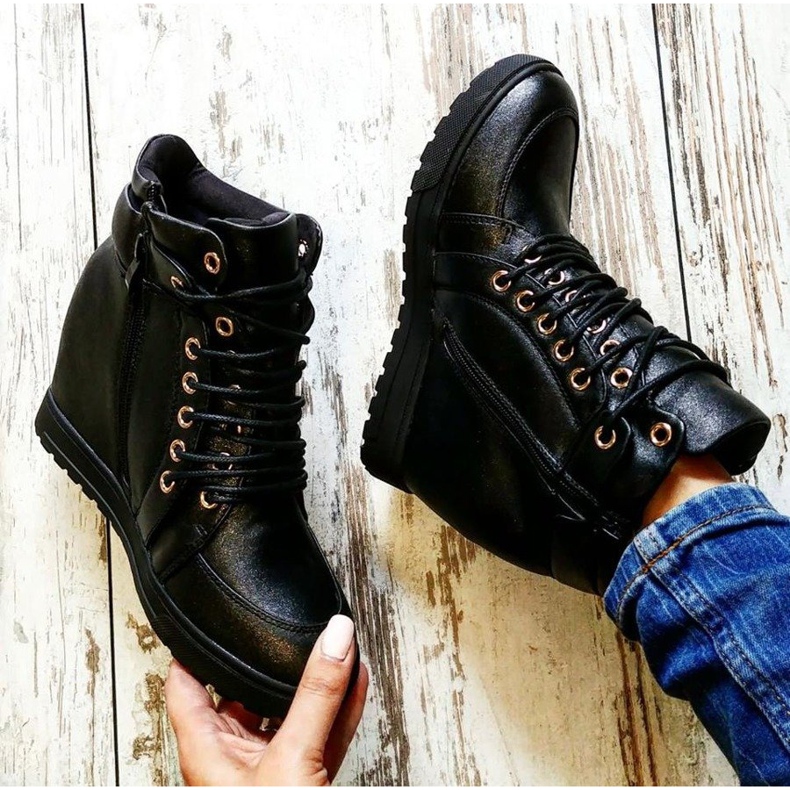 J. Star Stylové tenisky se zavazováním černá 1 J. Star Stylové tenisky se zavazováním černá 1