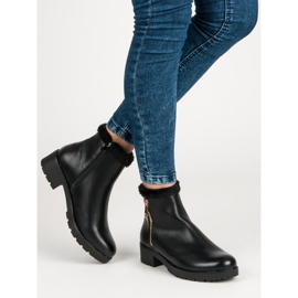 J. Star Módní kozačky s kožešinou černá 2 J. Star Módní kozačky s kožešinou černá 2