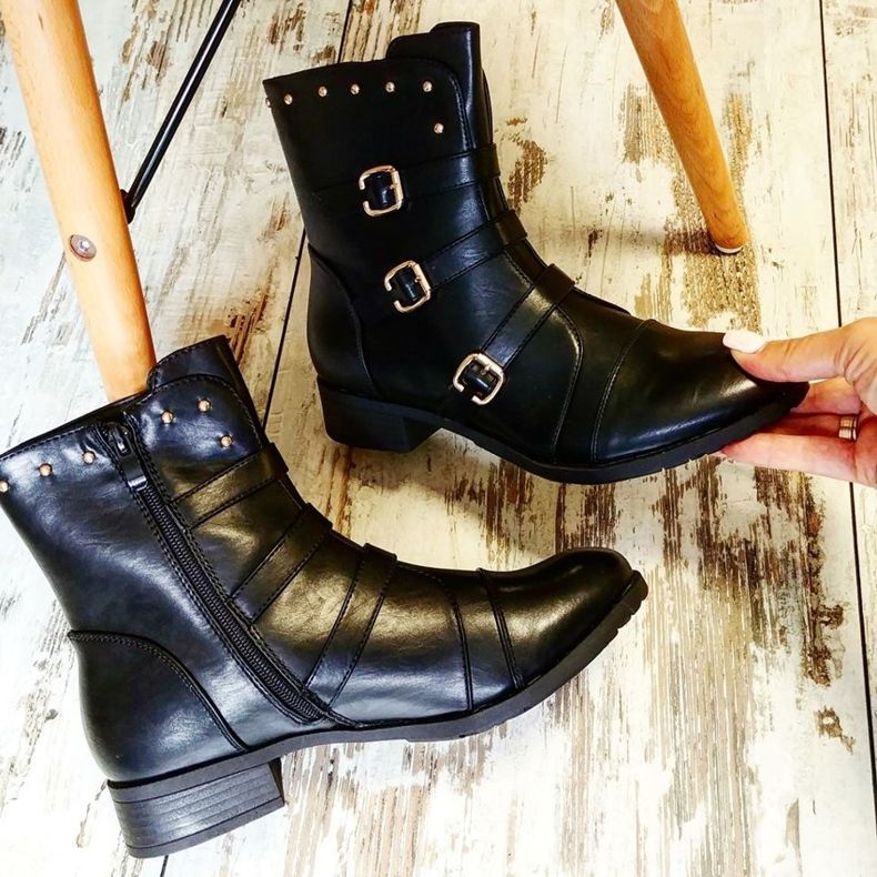 J. Star Klasické dámské kozačky černý 1