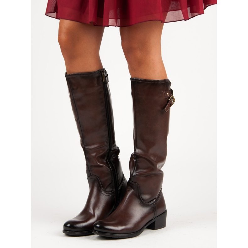 Hnědé kozačky značky VINCEZA hnědý 1