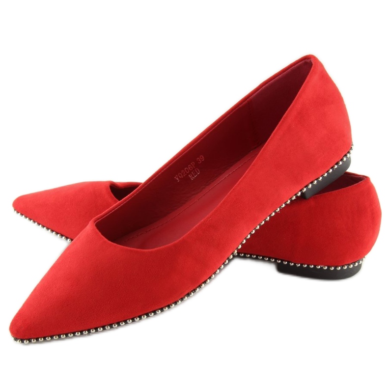 Červené dámské baleríny YQ206 Red červený 1