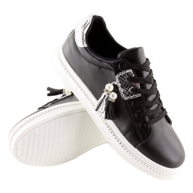Černé dámské tenisky 88038 BLACK / WHITE černý 2
