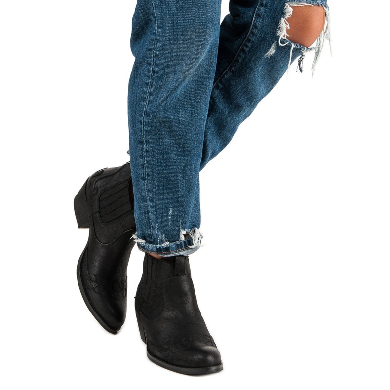 Corina Černé kovbojské boty černý 1