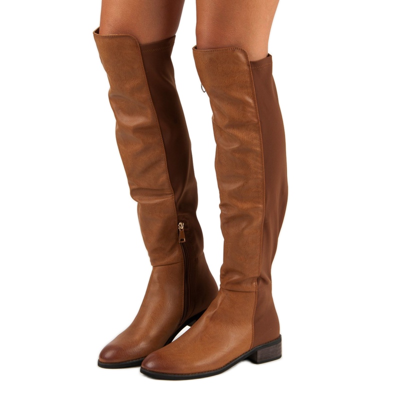 Corina Hnědé kozačky nad kolena hnědý 1
