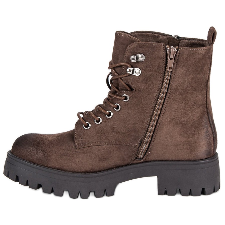 Corina Zauzlované semišové dělníky hnědý 1