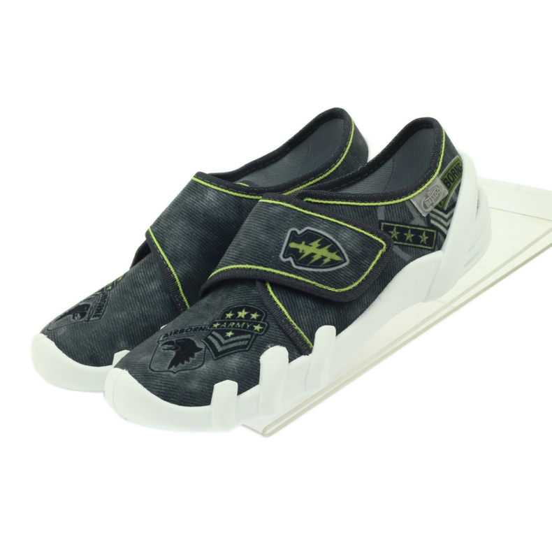 Befado dětské boty pantofle tenisky 273y241 černá šedá zelená 4