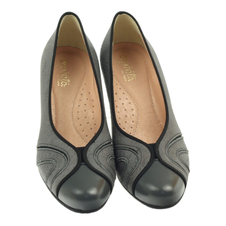 Šedé lodičky Espinto na sloupku šedá 4