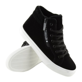 Černé teplé kotníkové tenisky W-3072 Black černý 1