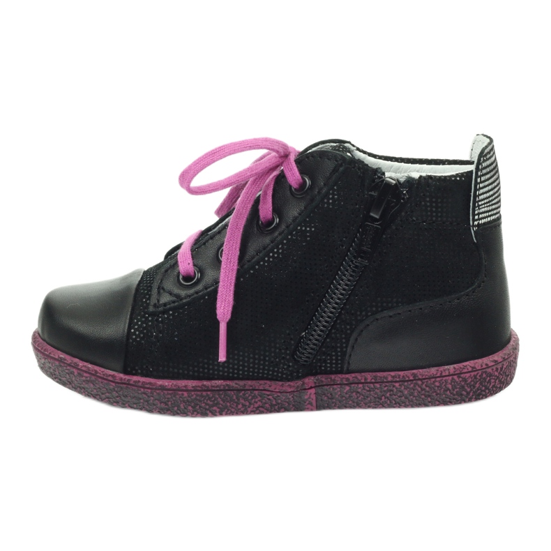 Black Leather Children's Shoes Renbut černý 2