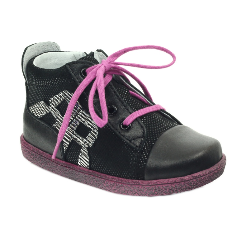 Black Leather Children's Shoes Renbut černý 1