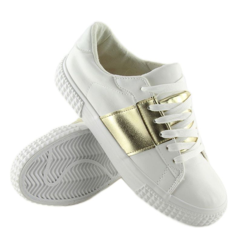 Dámské bílo zlaté tenisky M896 WHITE / GOLD bílý žluť 2