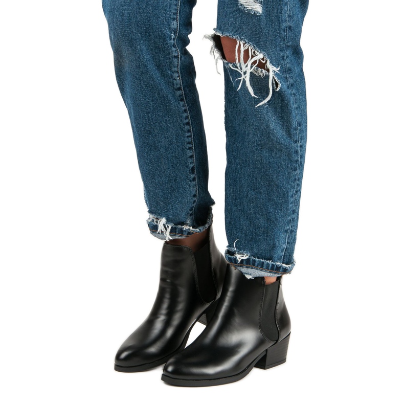 Corina Černé chelsea boty na vysokém podpatku černá 1