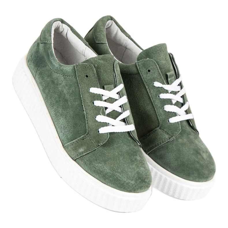 Filippo Kožené tenisky Creepers zelený 1