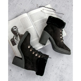 Seastar Šněrovací boty s kožešinou černý 1