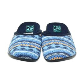 Pantofle Adanex 23557 norský svetr námořnická modrá modrý oranžový 4