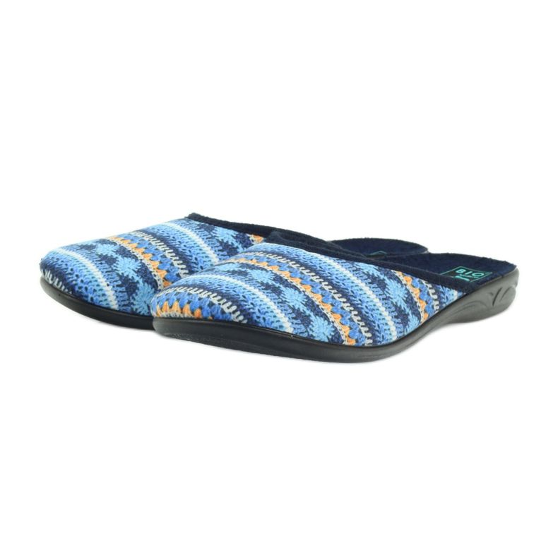 Pantofle Adanex 23557 norský svetr námořnická modrá modrý oranžový 3