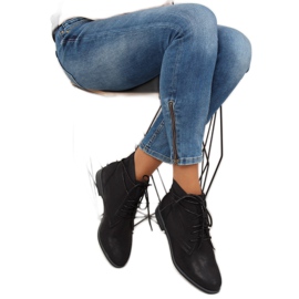 Černé šněrovací kozačky K-91 černé černý 1