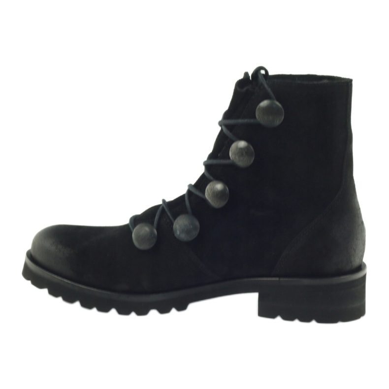 Dámské boty Badura zdobené knoflíky a drahokamy černá 2