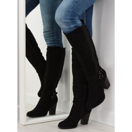 Černé vysoké podpatky 103-GG černé černá 2