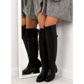 Kozačky nad kolena černé A-22 Black černý 1