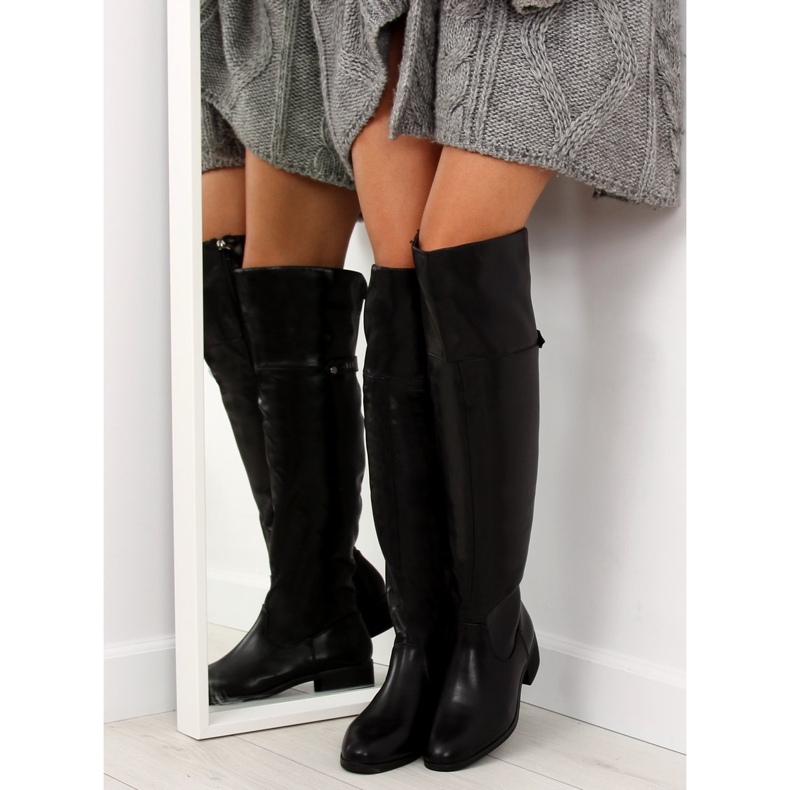 Kozačky nad kolena černé A-22 Black černá 1 Kozačky nad kolena černé A-22 Black černá 1