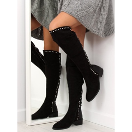 Černé mušketýrské boty FC-H101 černá 1 Černé mušketýrské boty FC-H101 černá 1