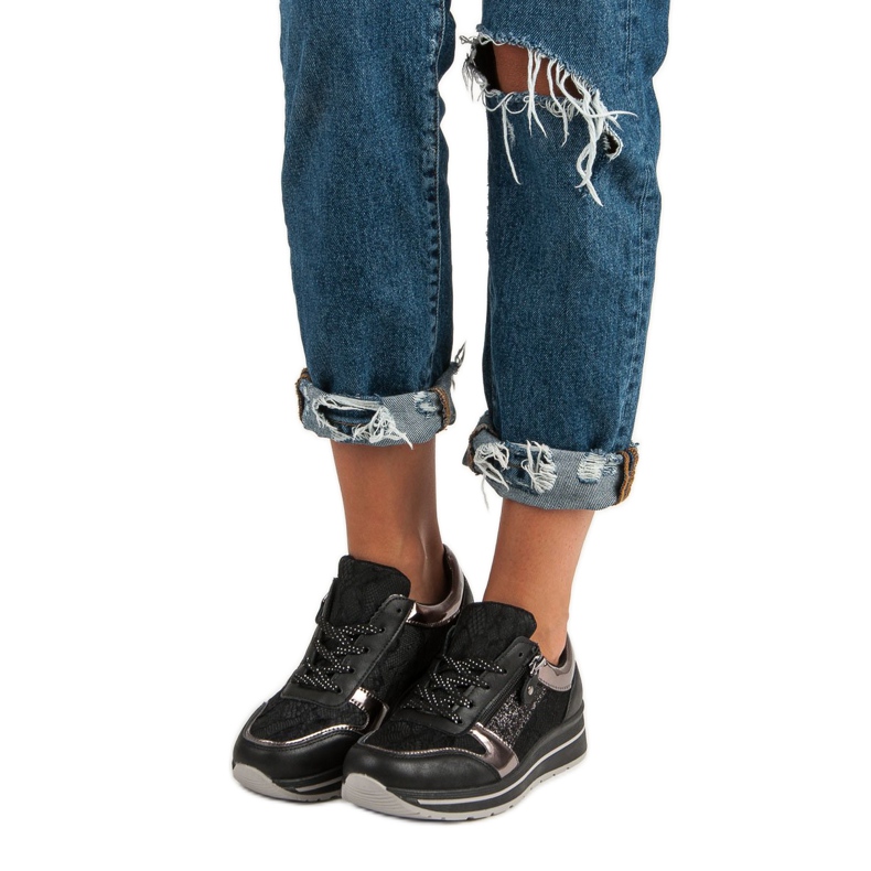 Kayla Stylové dámské tenisky černá 2 Kayla Stylové dámské tenisky černá 2