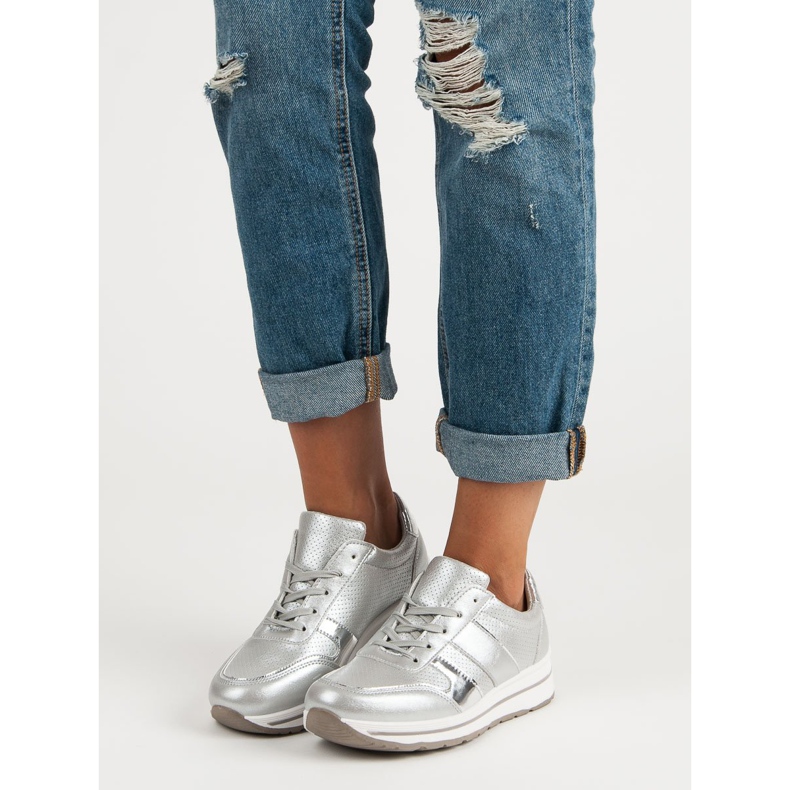 Stříbrné tenisky šedá 2